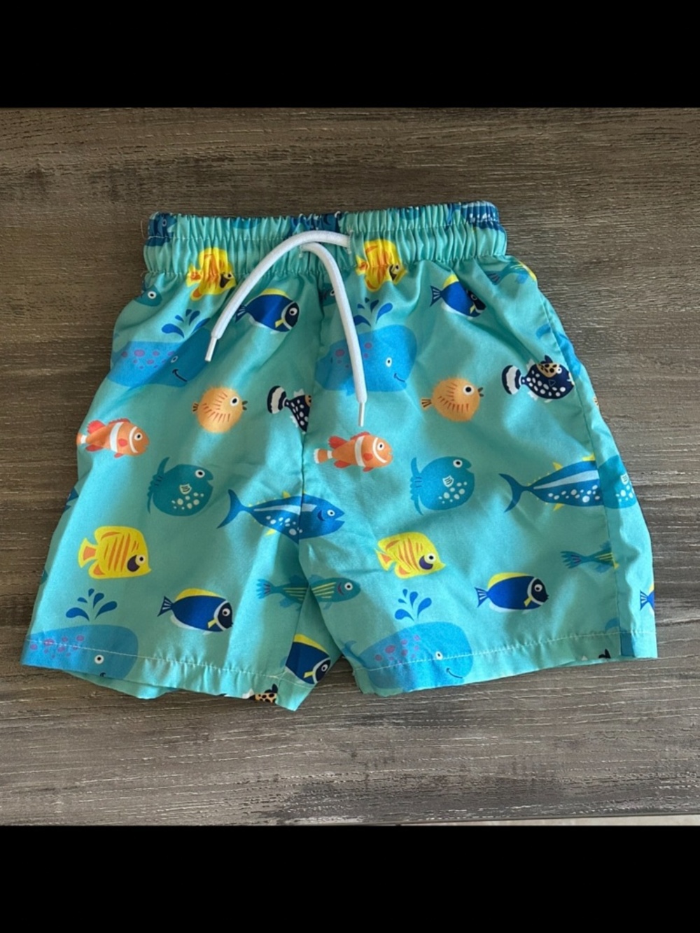 Baby Boys Cartoon Fish Swim Shorts And Hat Set - Picture 6 of 9